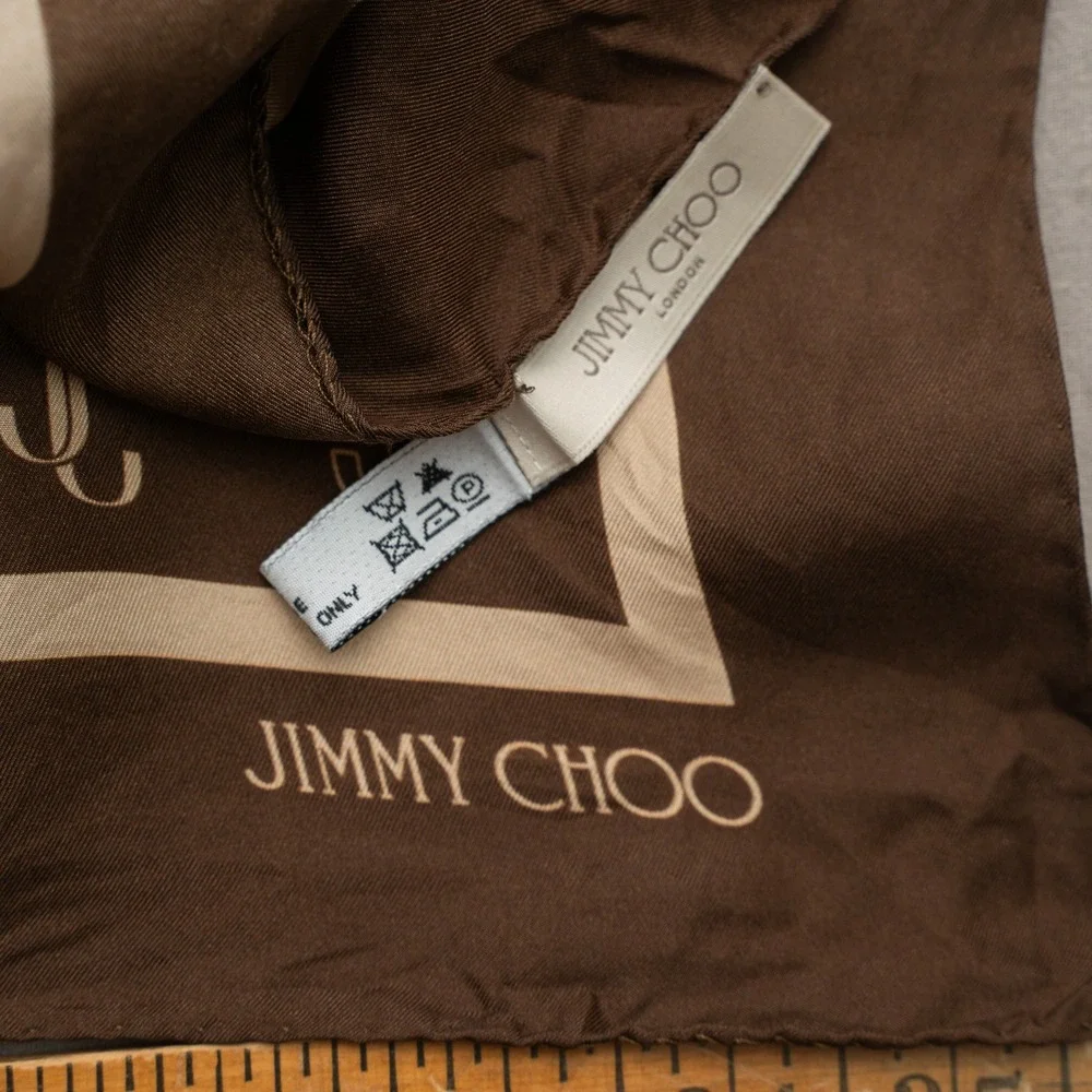 Jimmy Choo Silk Printed‎ Monogram Scarf Made in Italy